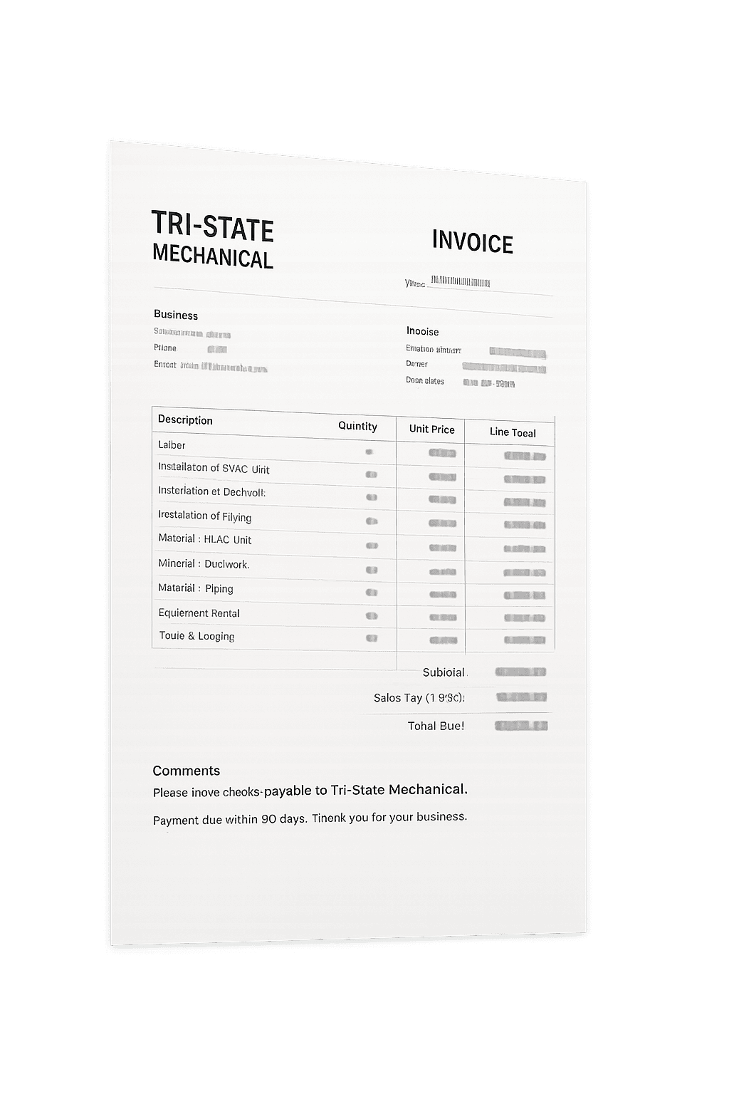Sample invoice